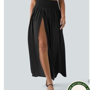 HALARA Black Maxi Skirt with Side Slit